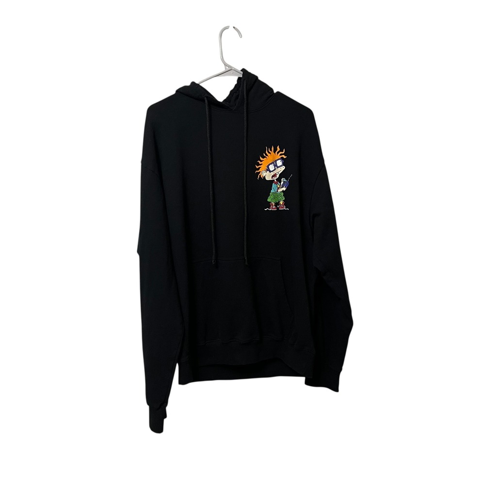 Nickelodeon Rugrats Chucky Tommy Pickles Black Graphic Hoodie Mens Large‎